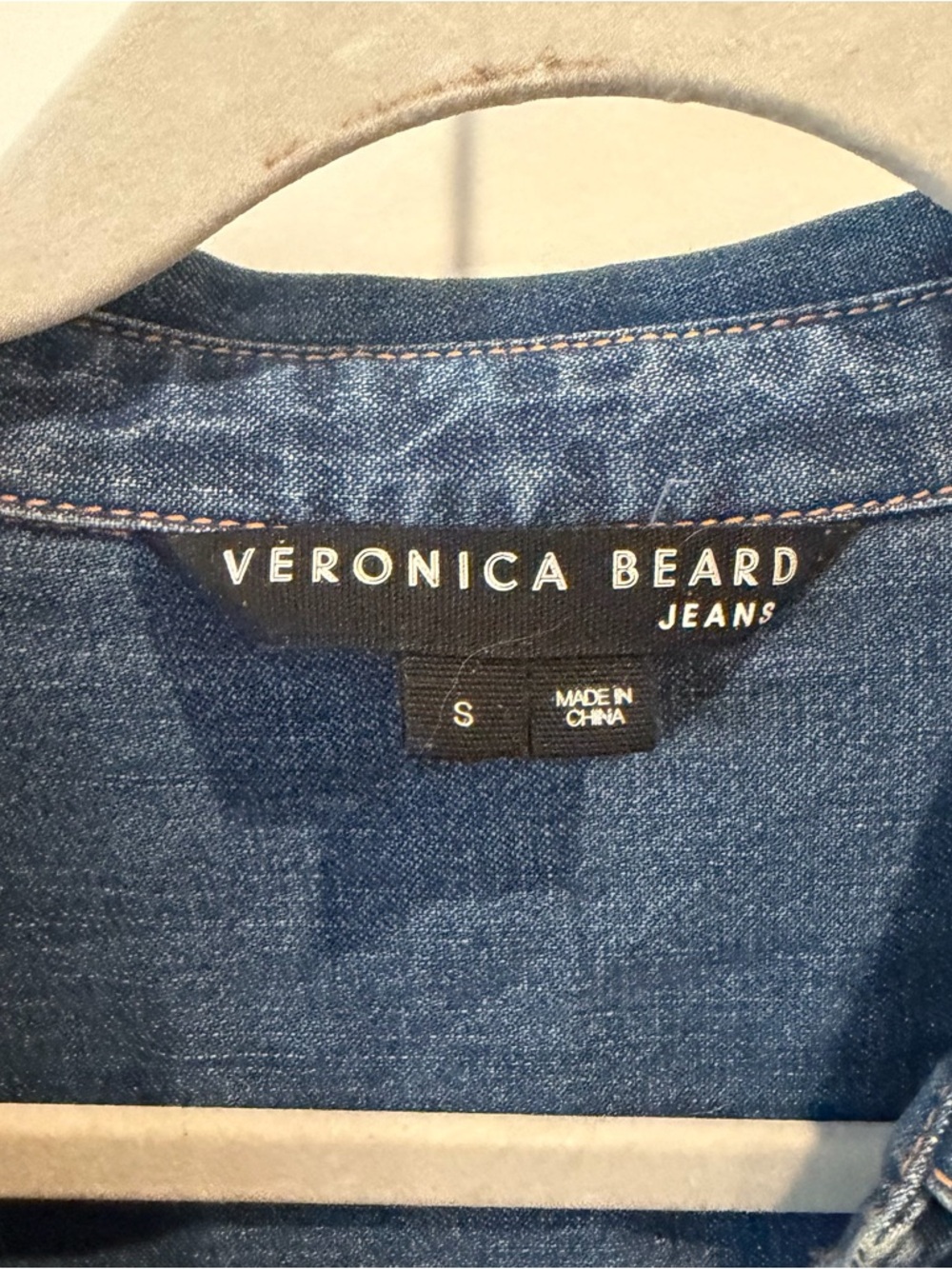 Veronica Beard Denim Blue Tiered Shirt Dress - Picture 2 of 5